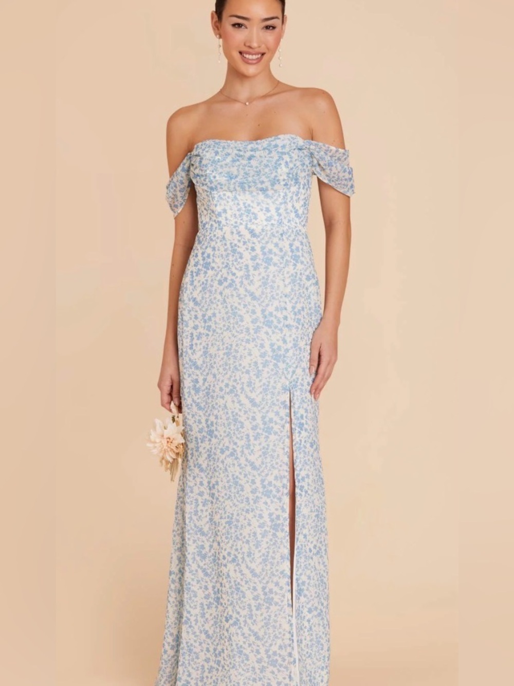 Birdy Grey Chiffon Mira Dress, Blue Dreamy Ditzy, size M